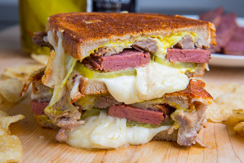 Corned Beef Cuban Grilled Cheese Sandwich - Closet Cooking