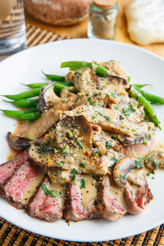 Steak with Creamy Shallot Peppercorn Sauce by diningbykelly