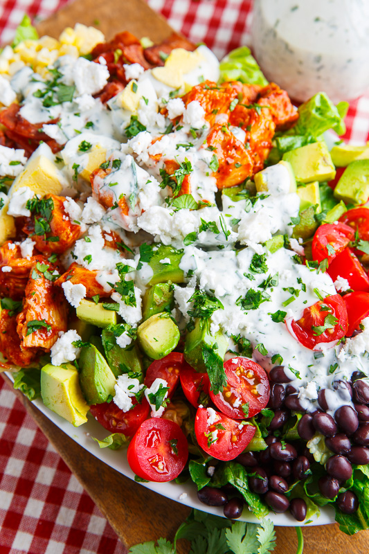 BBQ Chicken COBB Salad with Cilantro Lime Ranch Dressing