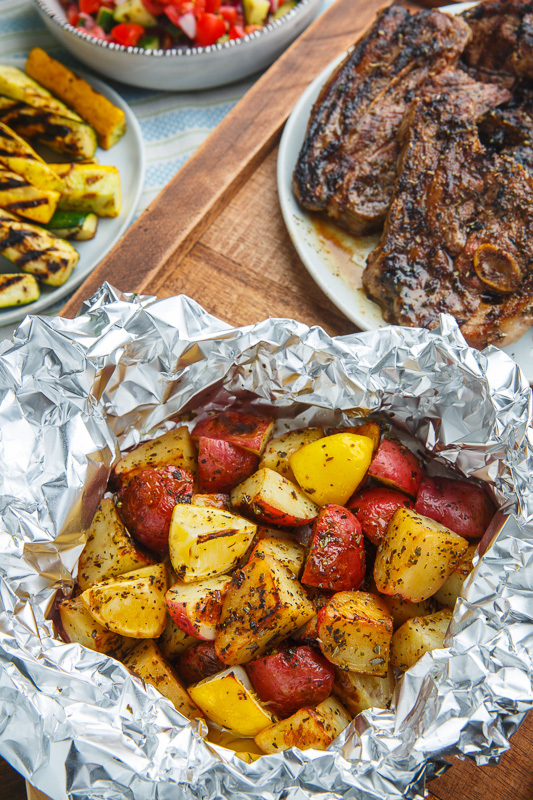 Greek Lemon Foil Roasted Potatoes