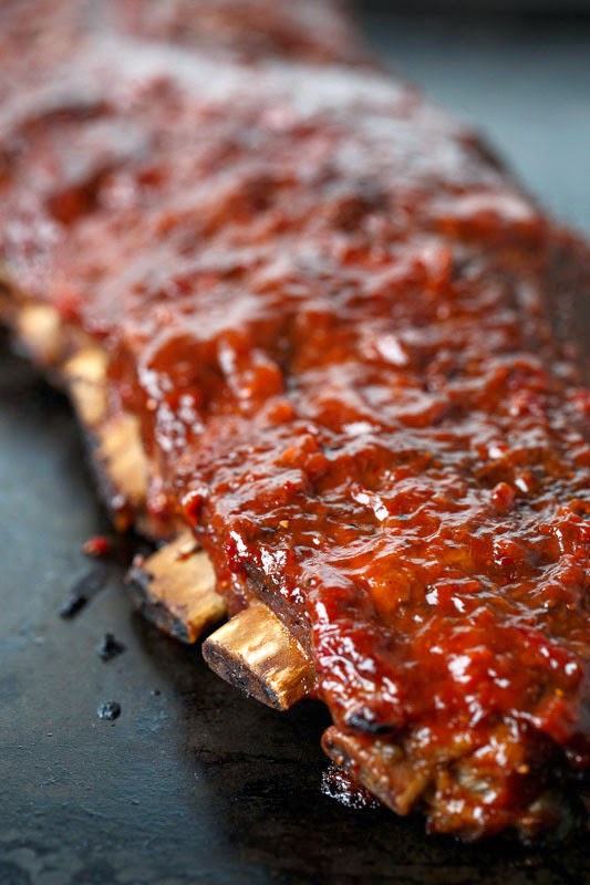 Slow Cooker BBQ Ribs with Roasted Strawberry BBQ Sauce