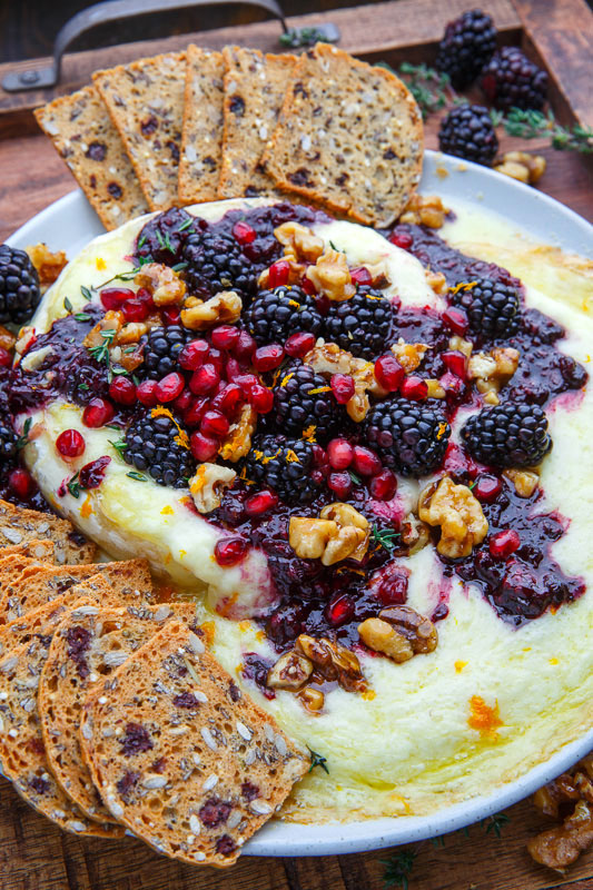Baked Brie with Blackberry Compote and Candied Walnuts - Closet Cooking