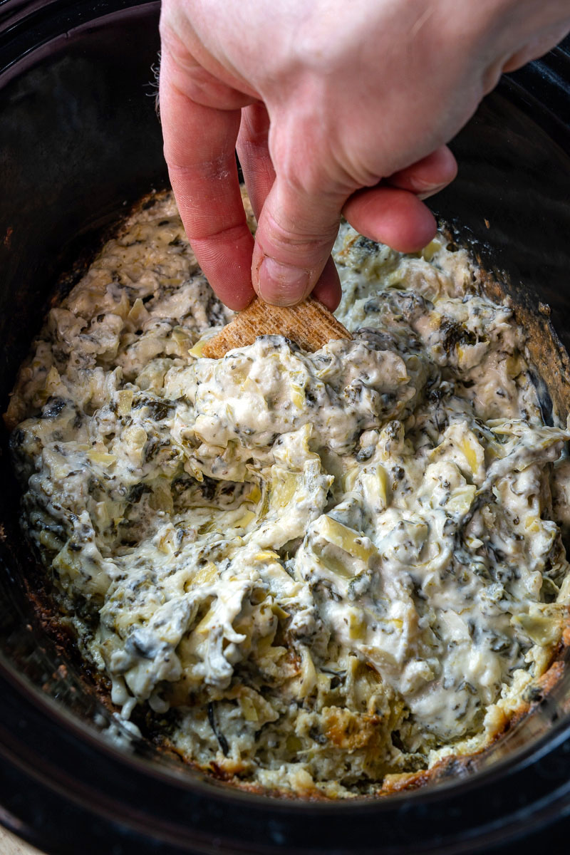 Slow Cooker Spinach and Artichoke Dip - Closet Cooking