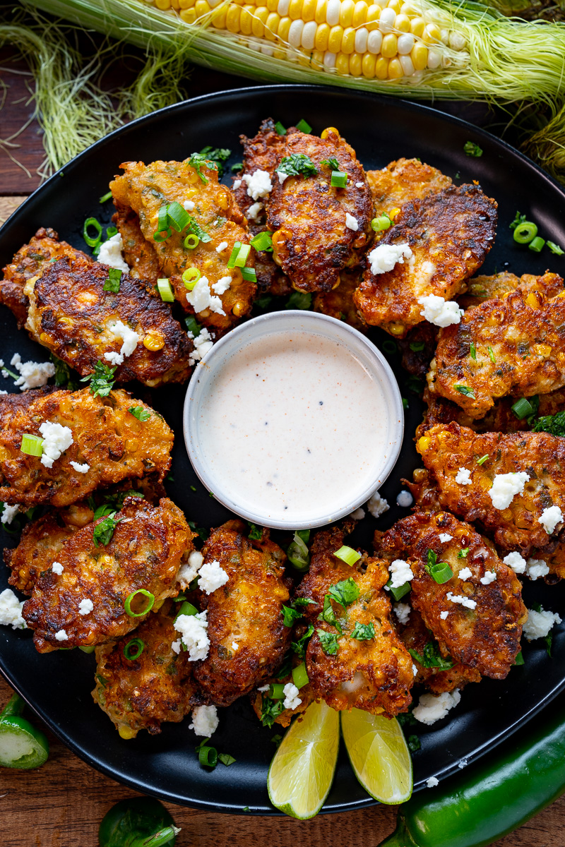 Mexican Street Corn Fritters - Closet Cooking