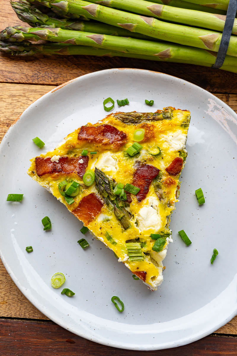 Bacon and Goat Cheese Asparagus Frittata