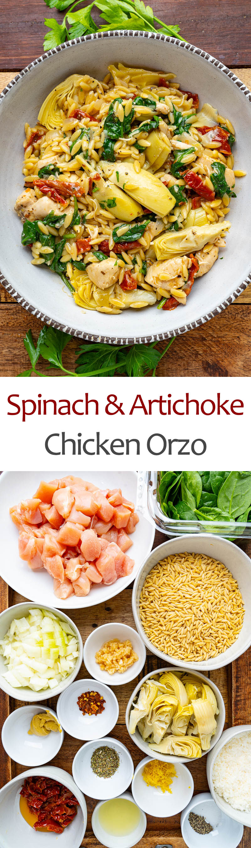 Spinach and Artichoke Chicken Orzo