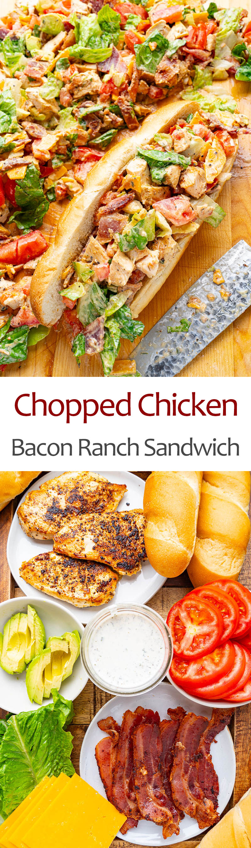 Chopped Chicken Bacon Ranch Sandwich