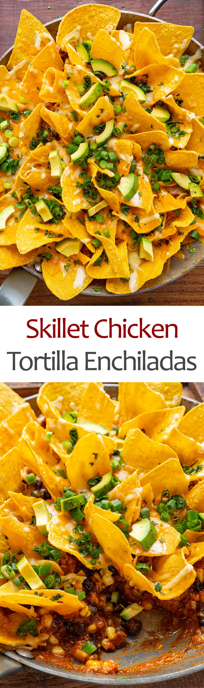 Skillet Chicken Enchiladas Nachos
