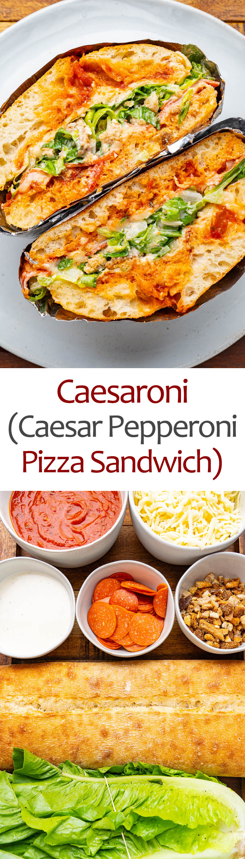 Caesaroni (Caesar Pepperoni Pizza Sandwich)