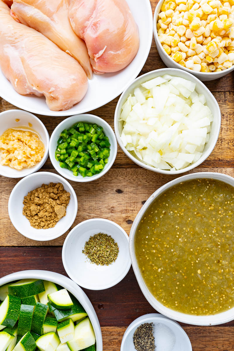 Zucchini and Corn Green Chicken Chili