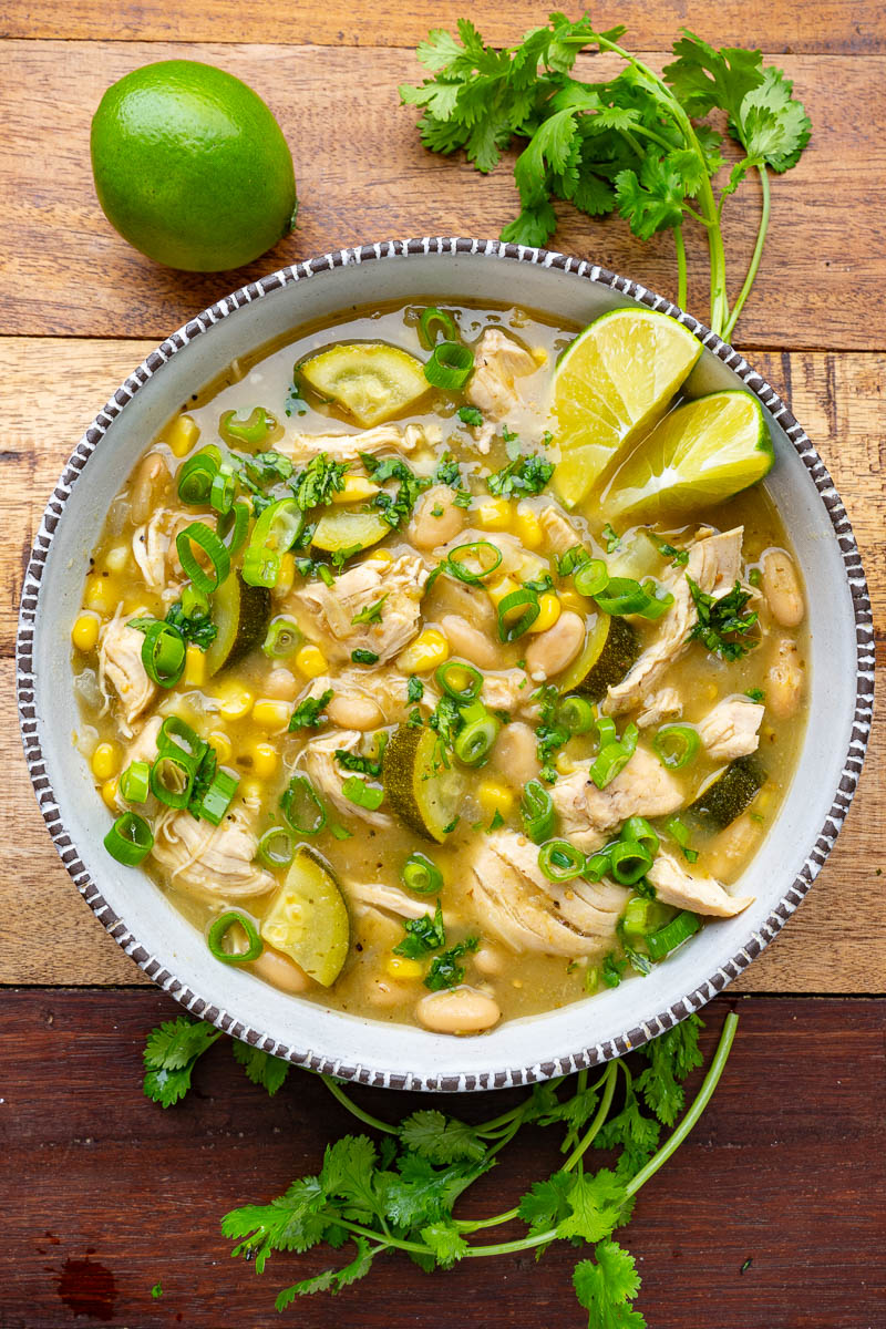 Zucchini and Corn Green Chicken Chili