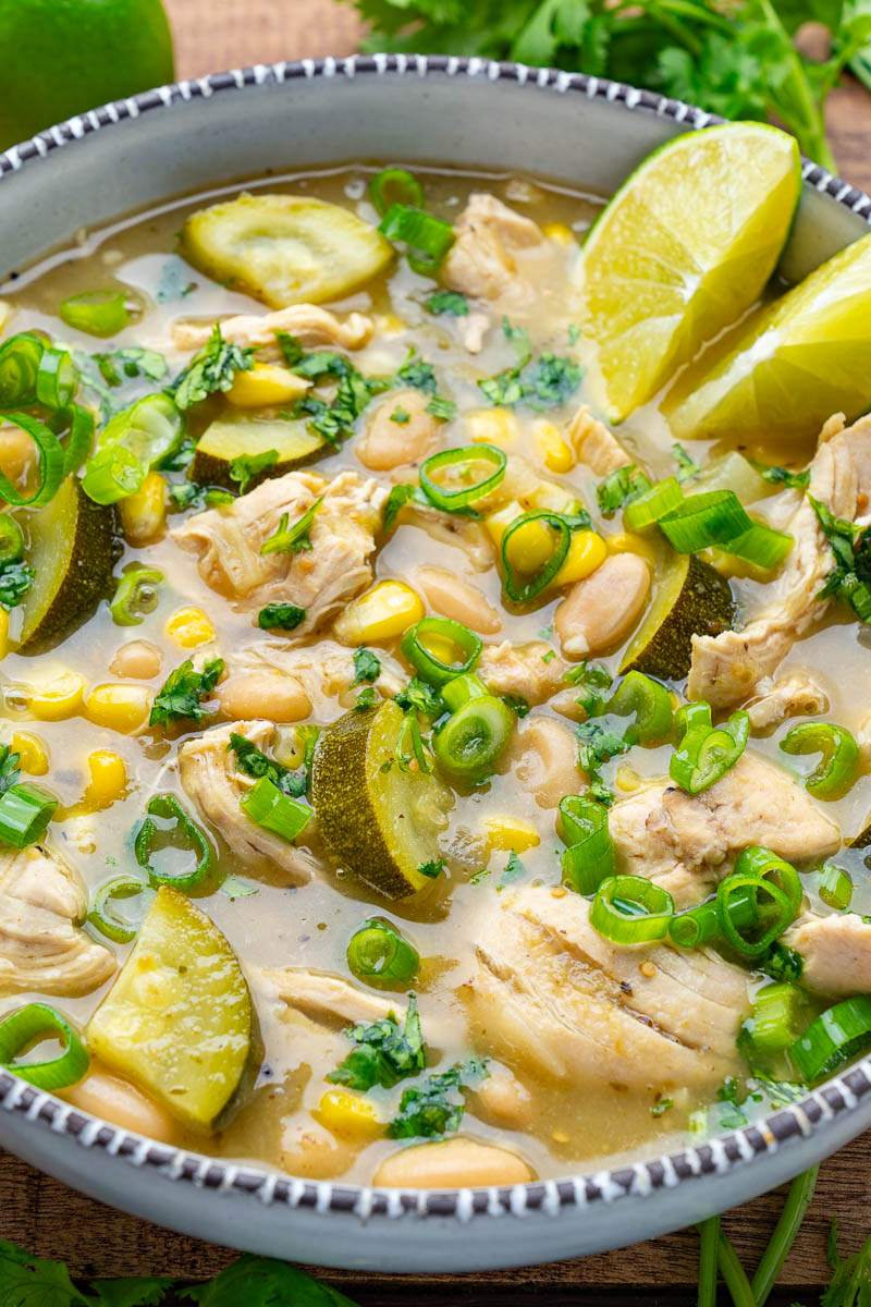 Zucchini and Corn Green Chicken Chili