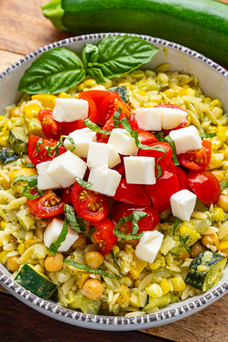 Zucchini and Corn Pesto Orzo