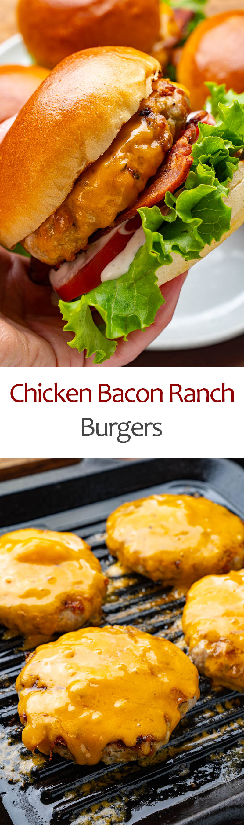 Chicken Bacon Ranch Burgers