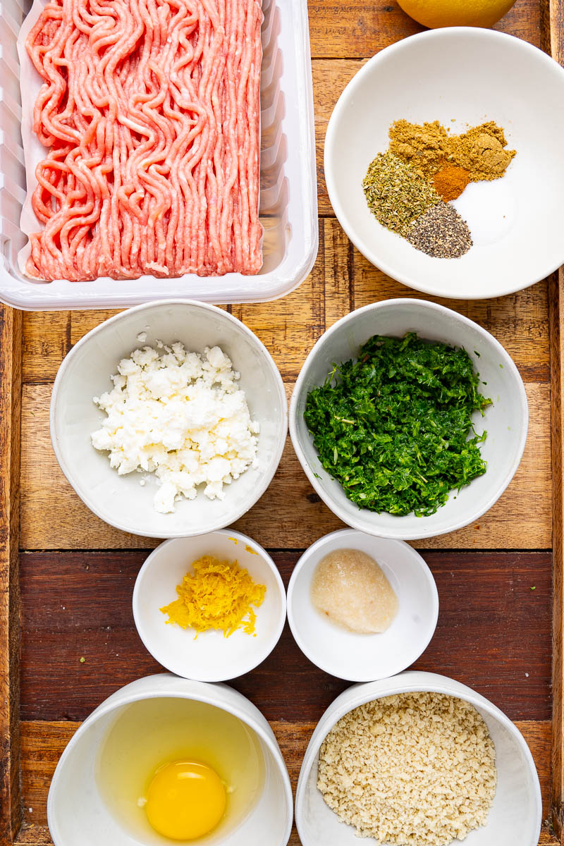 Greek Chicken Meatballs and Orzo