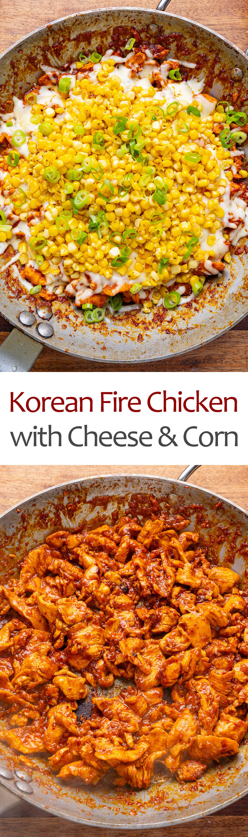 Korean Fire Chicken (Buldak) with Cheese and Corn